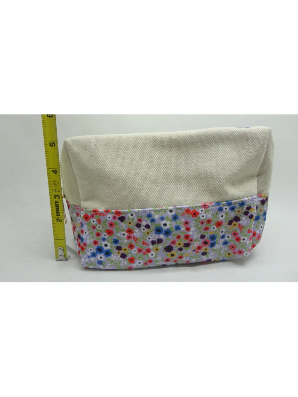 Bienali Small Canvas Cosmetic makeup Pouch Storage Bag Daisy Floral NEW